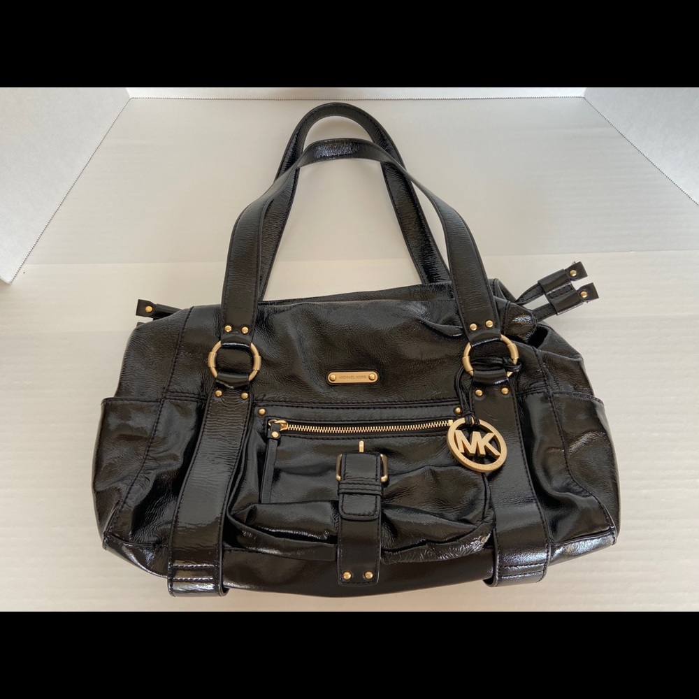 Michael Kors Black Patent Leather Satchel